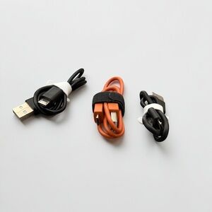 Bundle of Three USB android, kindle, etc. Charging Cables in Black and Orange